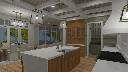 Walnut Cottage 3D Rendering Kitchen to Dining Room
