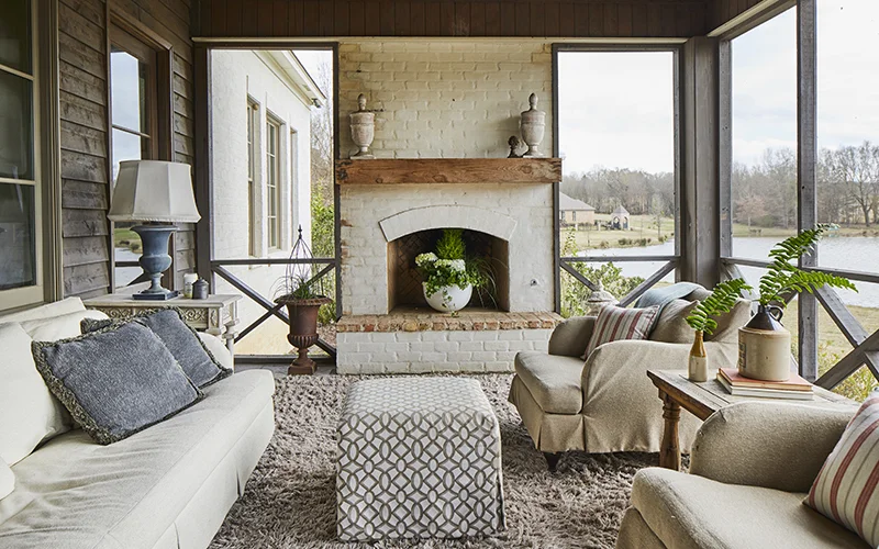 Lakeside Farmhouse Photo Screened Porch