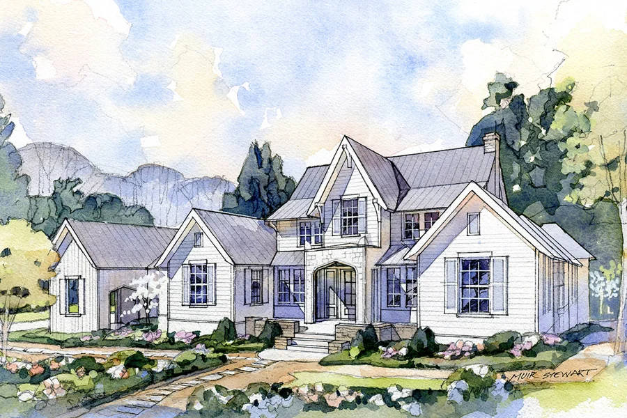 The Ramble Farmhouse Front Color Rendering