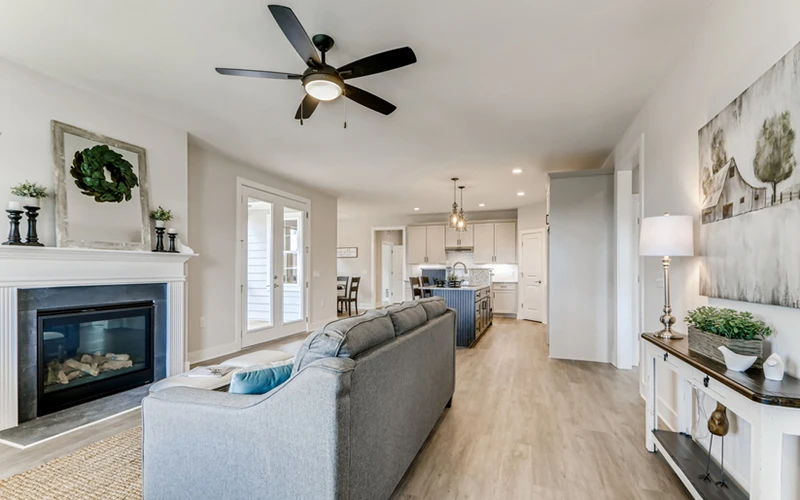 The Bayberry Photo Family Room to Kitchen