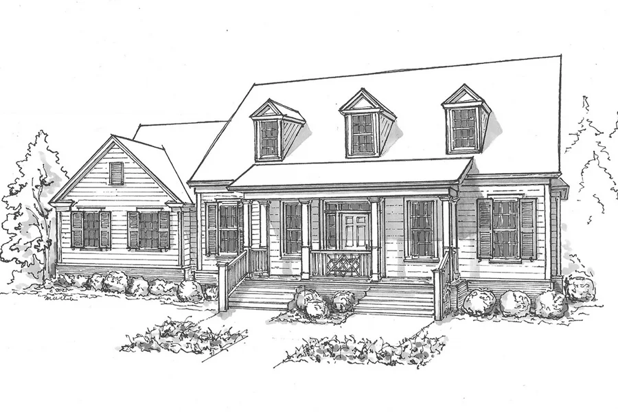 Amelia River Cottage Front Rendering