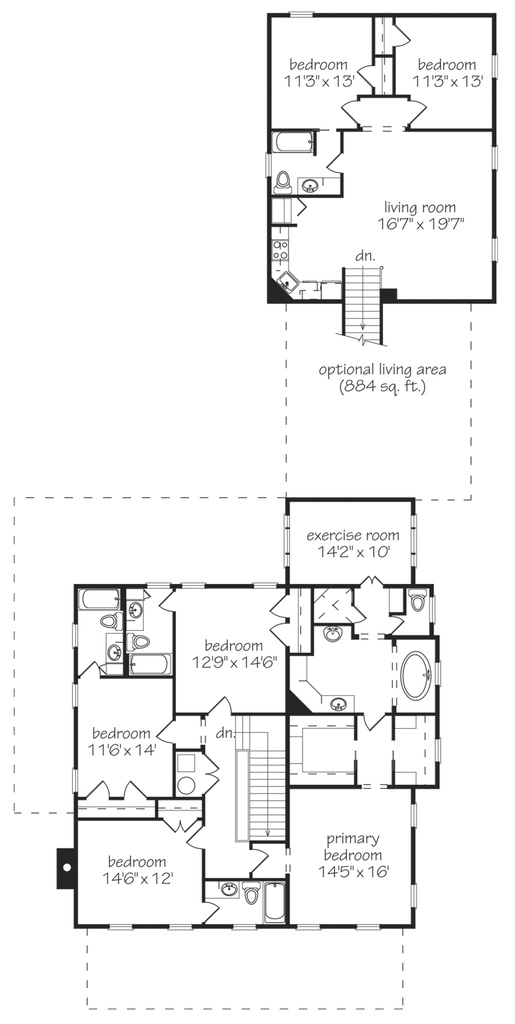 Colonial Lake Cottage Upper Floor