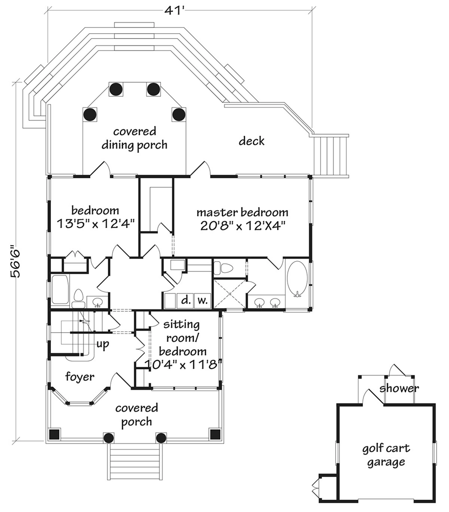 Marsh House Main Floor plus Golf Cart Garage