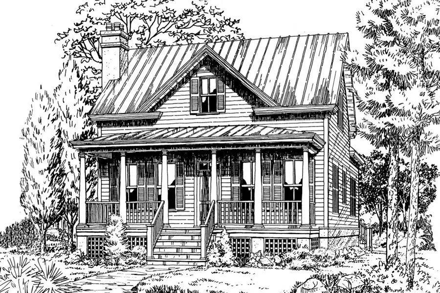Coosaw River Cottage Rendering Front