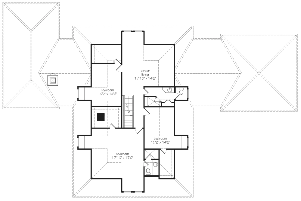 Swannanoa River House Upper Floor