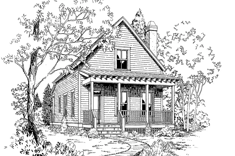 Broad River Cottage Front Rendering