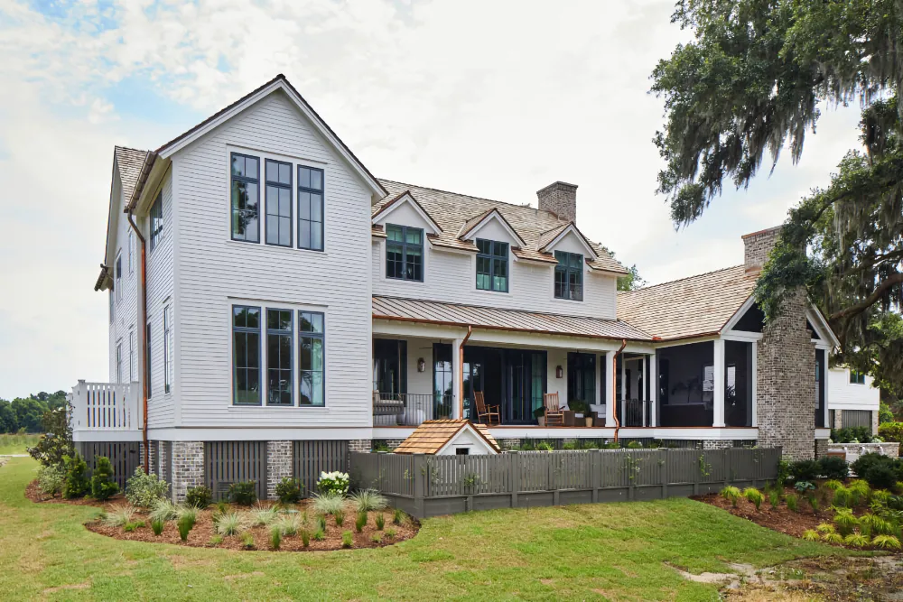 Sea Island Farmhouse Plan Rear House Photo