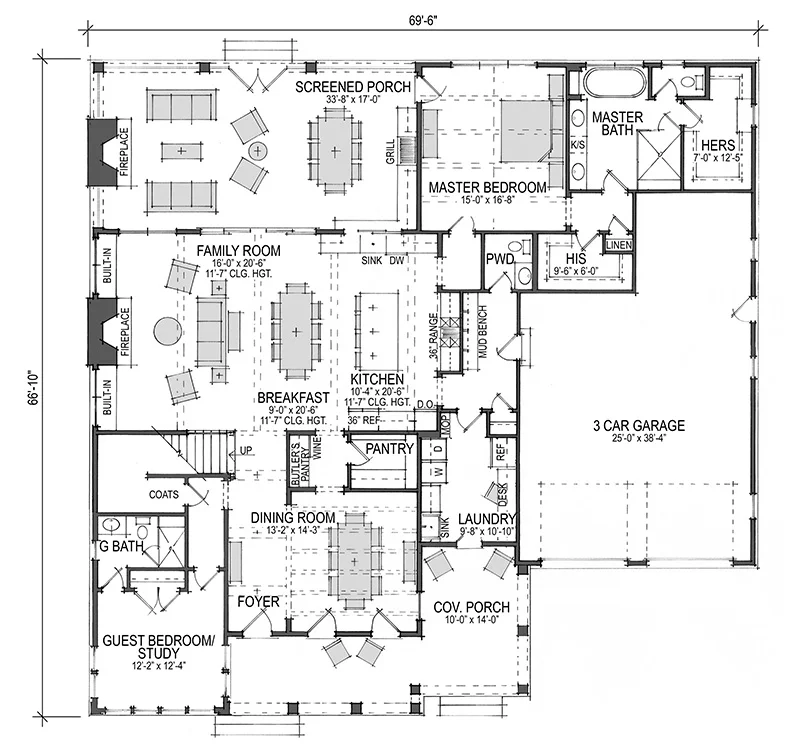 Summertime Farmhouse A + Guest Suite Main Floor